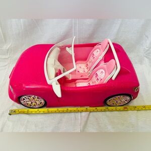 Barbie Mattel Pink Convertible Push Car for Kids with Dual Seats